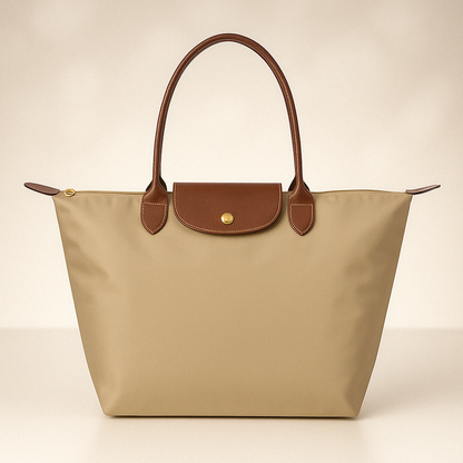 Leather Handle Tote Bag – Waterproof Lining, Stylish & Durable