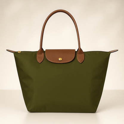 Leather Handle Tote Bag – Waterproof Lining, Stylish & Durable