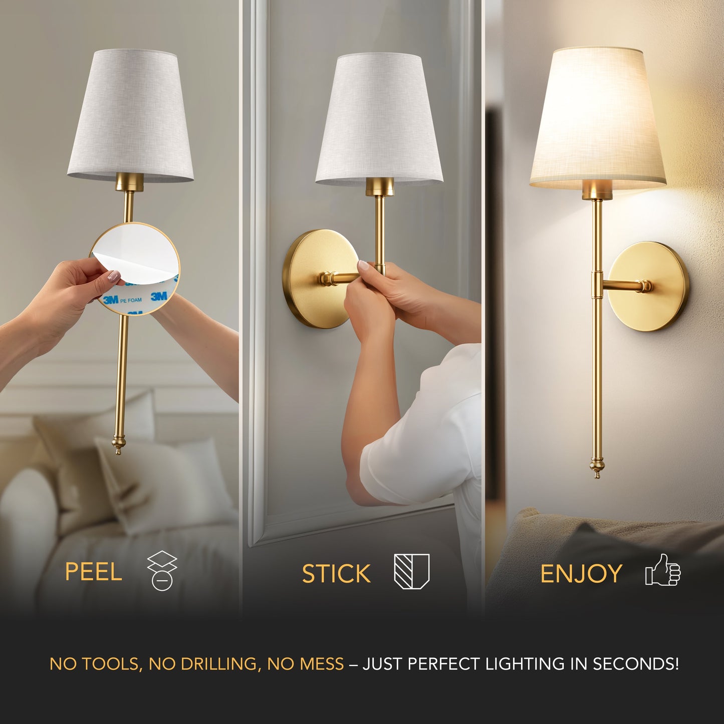 Wireless Wall Sconces – Modern LED Battery Lights
