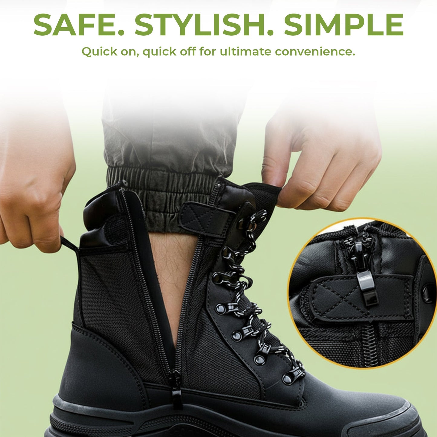 Zip Side Safety Work Boots – Durable, Easy Access Protection