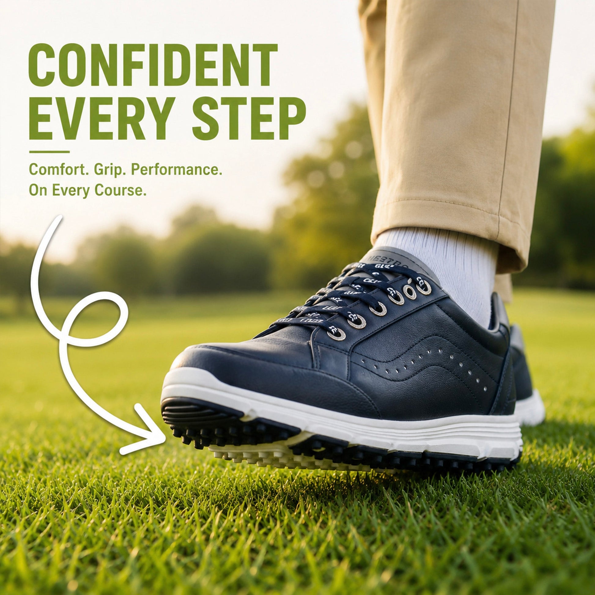 Men's Water-Resistant Golf Shoes – Lightweight Grip Trainers