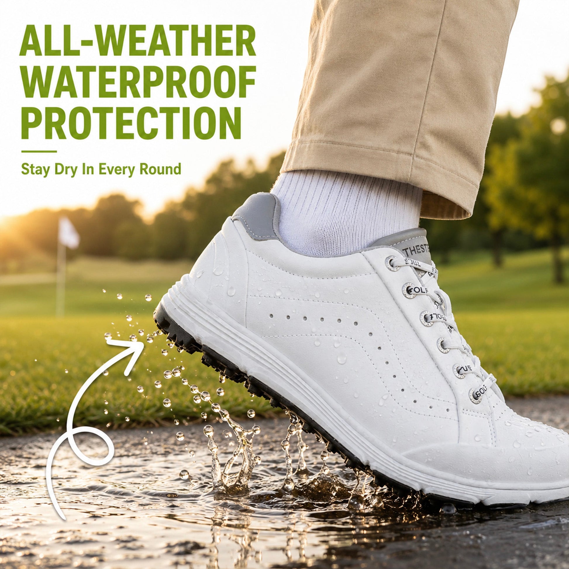 Men's Water-Resistant Golf Shoes – Lightweight Grip Trainers