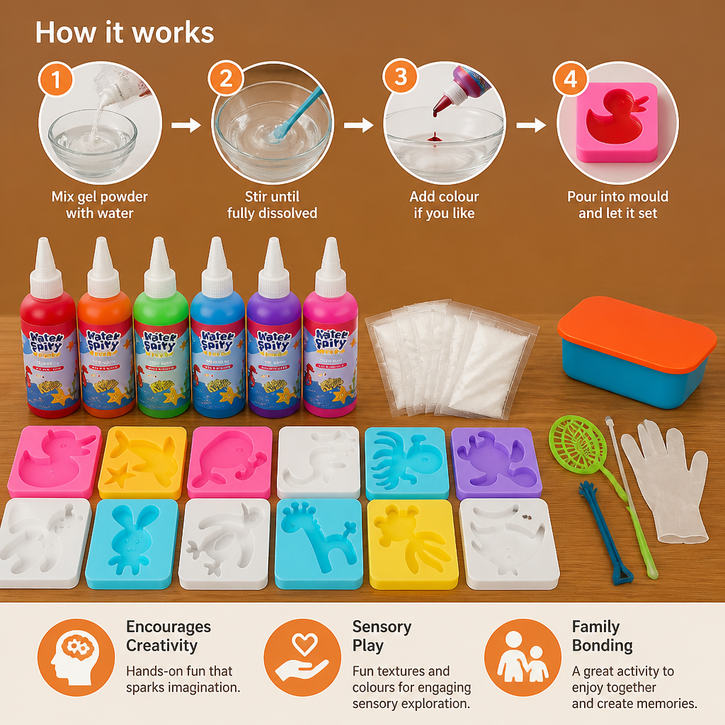 Creative Water Jelly Figure Kit with Gel and Moulds