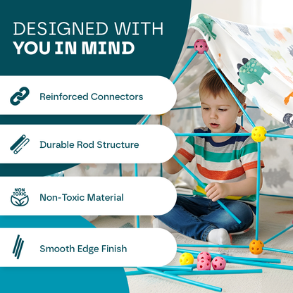Kids DIY Fort Building Kit - STEM Construction Toy