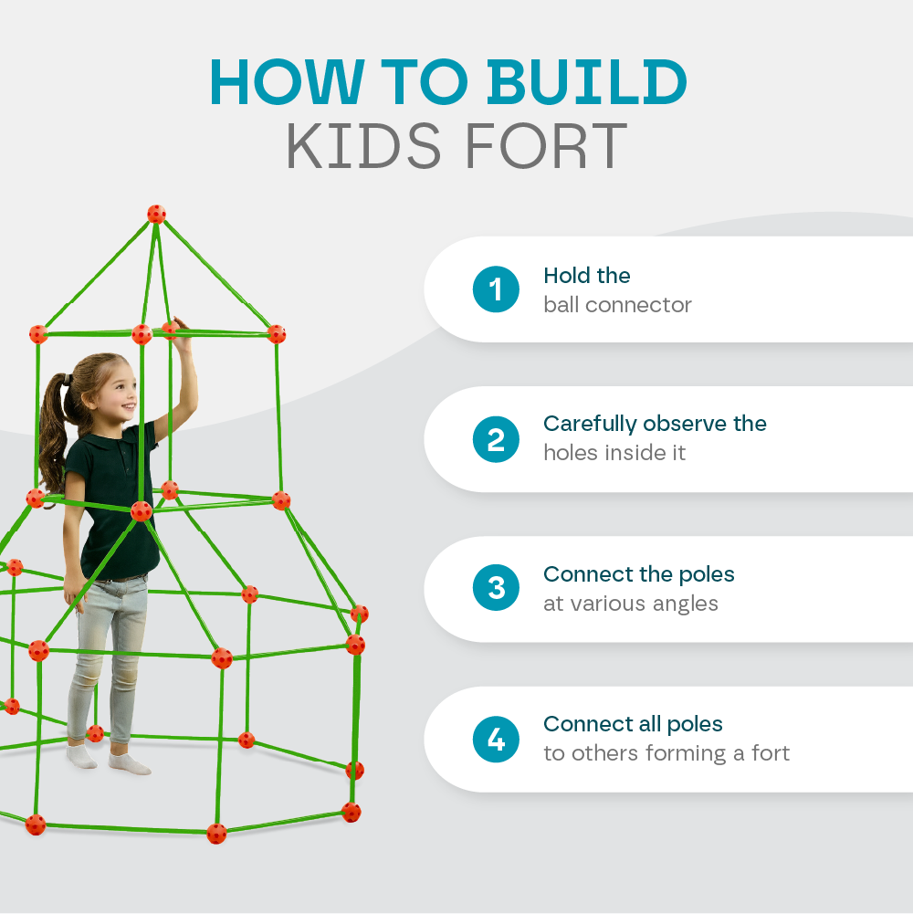 Kids DIY Fort Building Kit - STEM Construction Toy