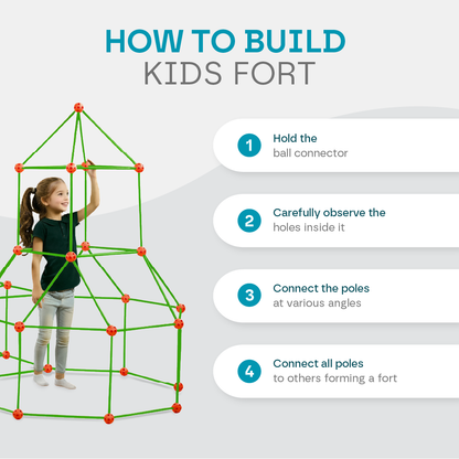 Kids DIY Fort Building Kit - STEM Construction Toy
