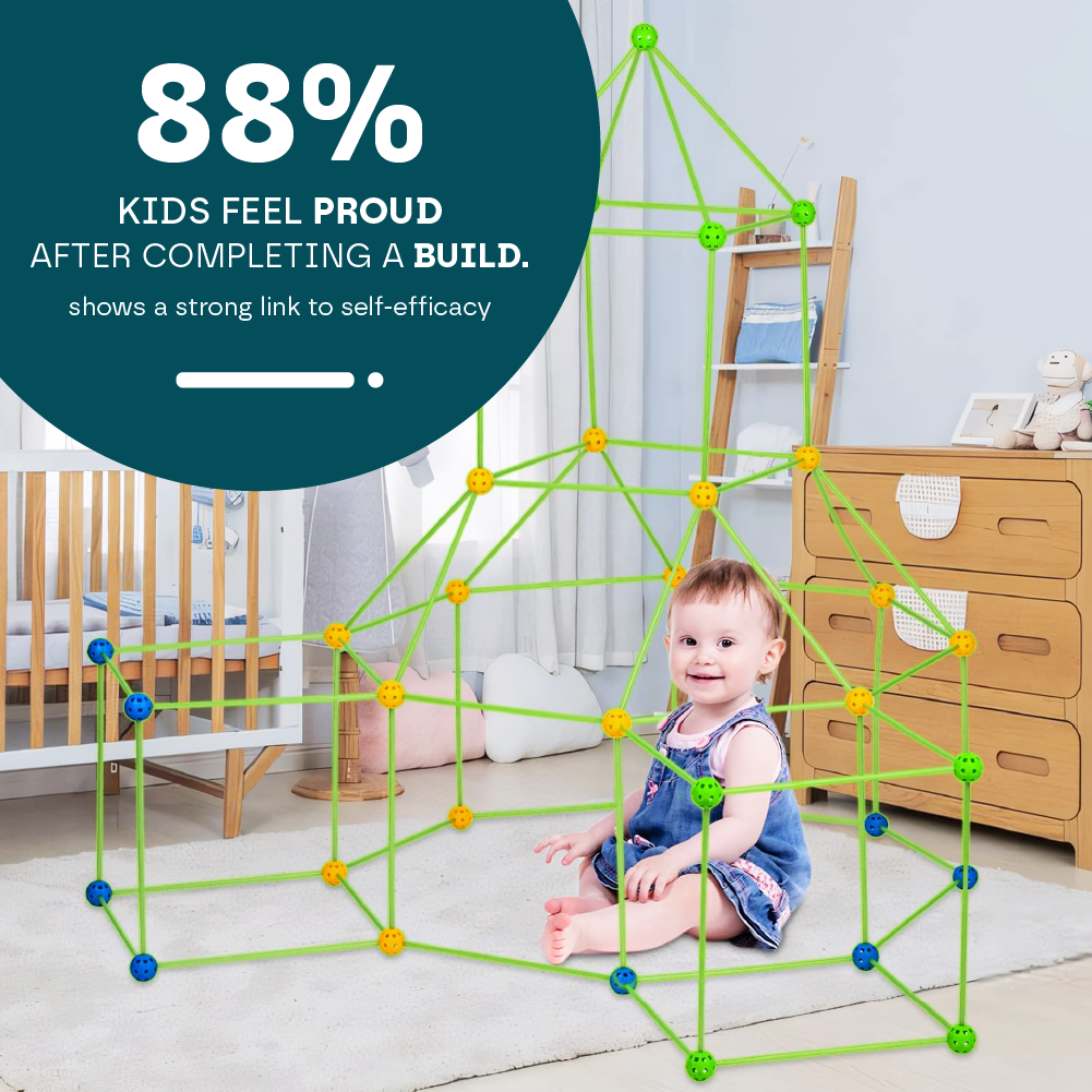 Kids DIY Fort Building Kit - STEM Construction Toy