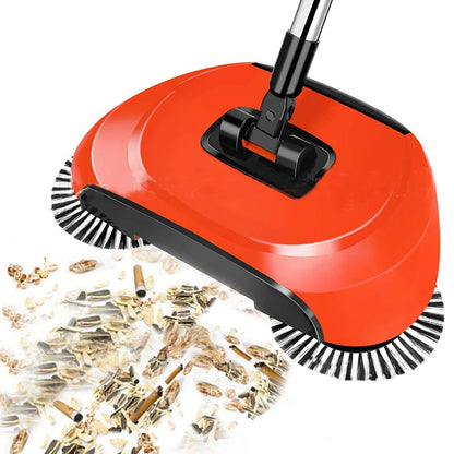 2-in-1 Manual Broom with Rotating Brush Head