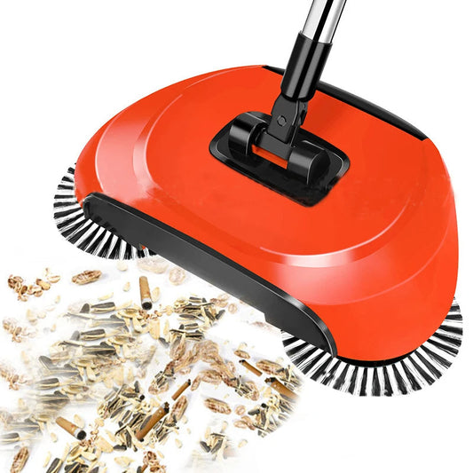 2-in-1 Manual Broom with Rotating Brush Head