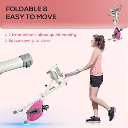 Foldable Magnetic Exercise Bike – 8 Resistance Levels & Backrest