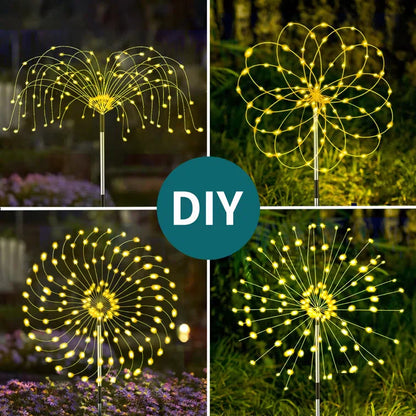 Solar Firework Garden Lights Waterproof LED Decor