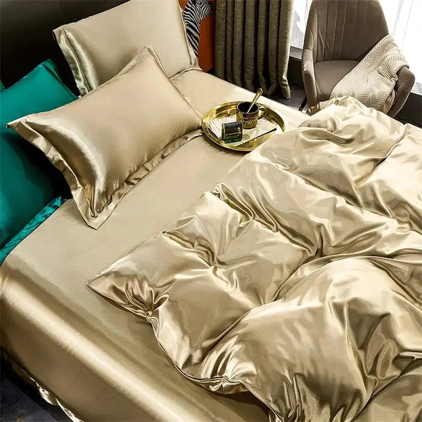 Mulberry Silk Bedding Set with Duvet Sheet Pillowcases