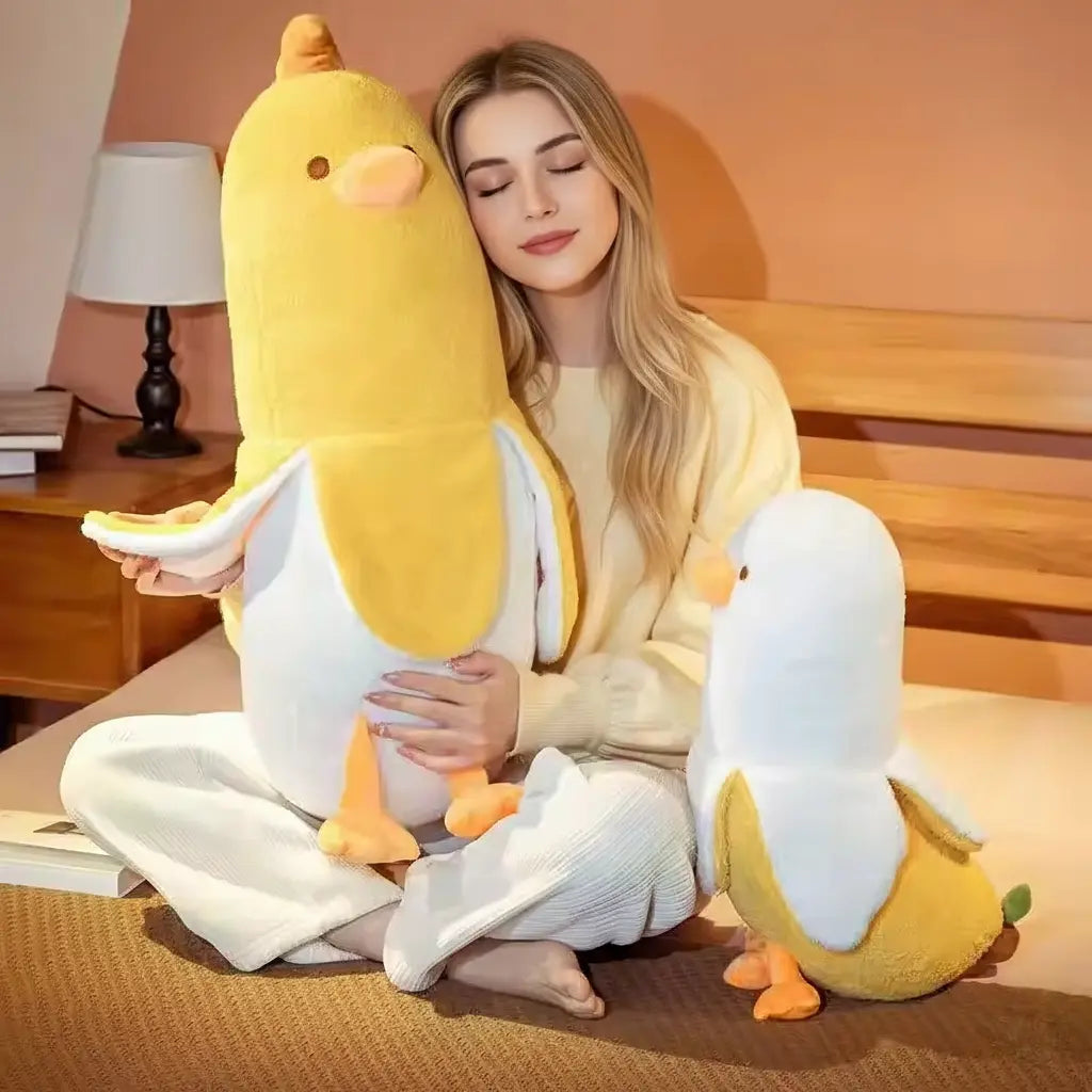 Soft Banana Duck Plush Pillow