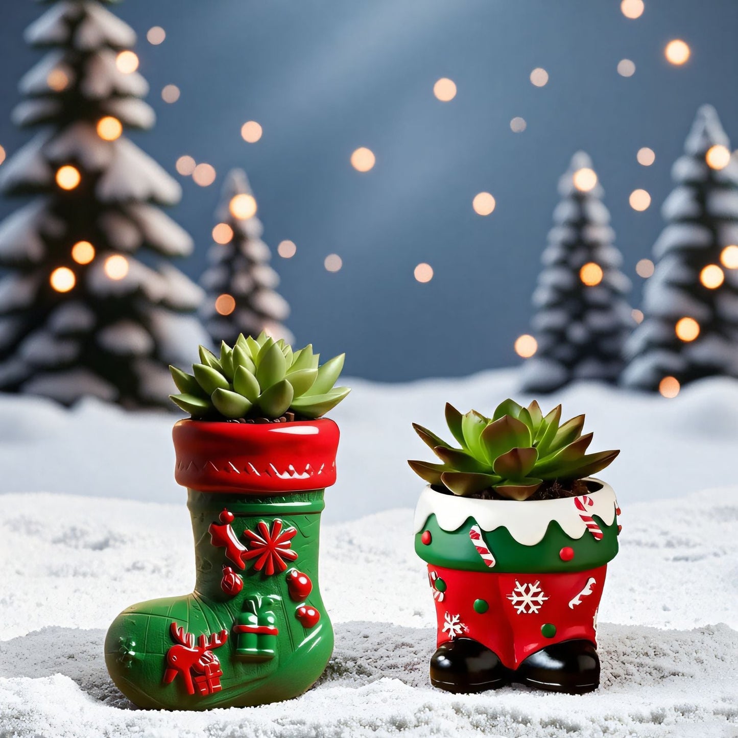 Christmas Silicone Epoxy Mold Set – DIY Candle & Pot Mold