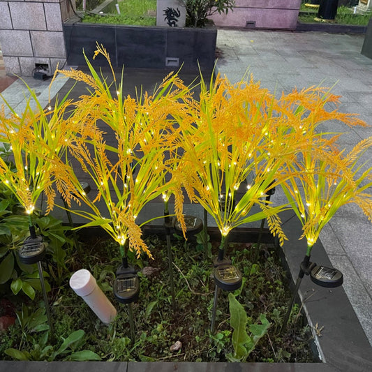 Solar Wheat Ear Garden Lights – 7-Head Outdoor Decor