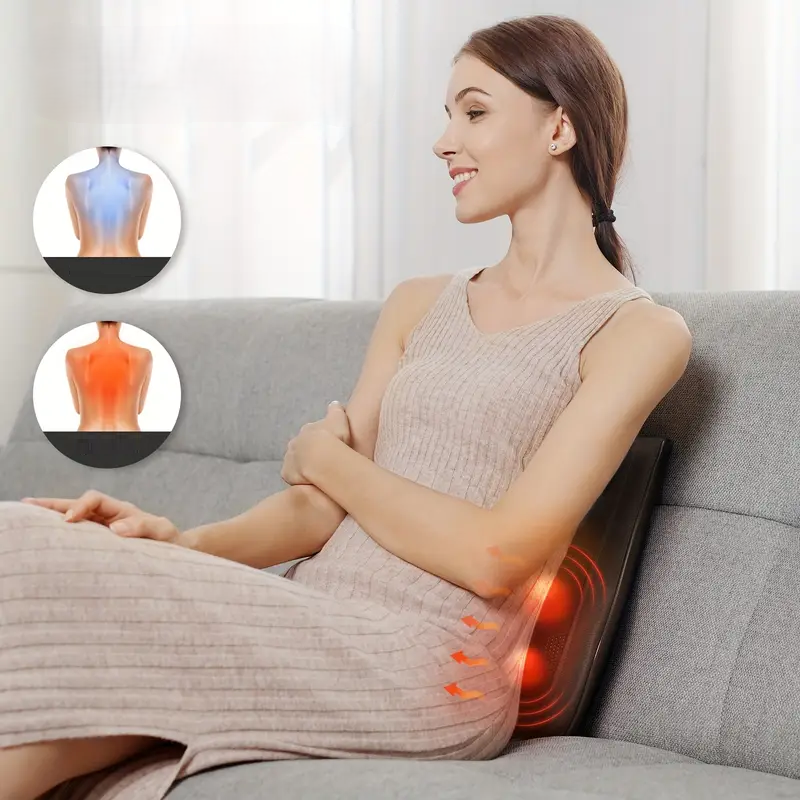 Heated Massage Pillow Cushion for Neck & Back Relief