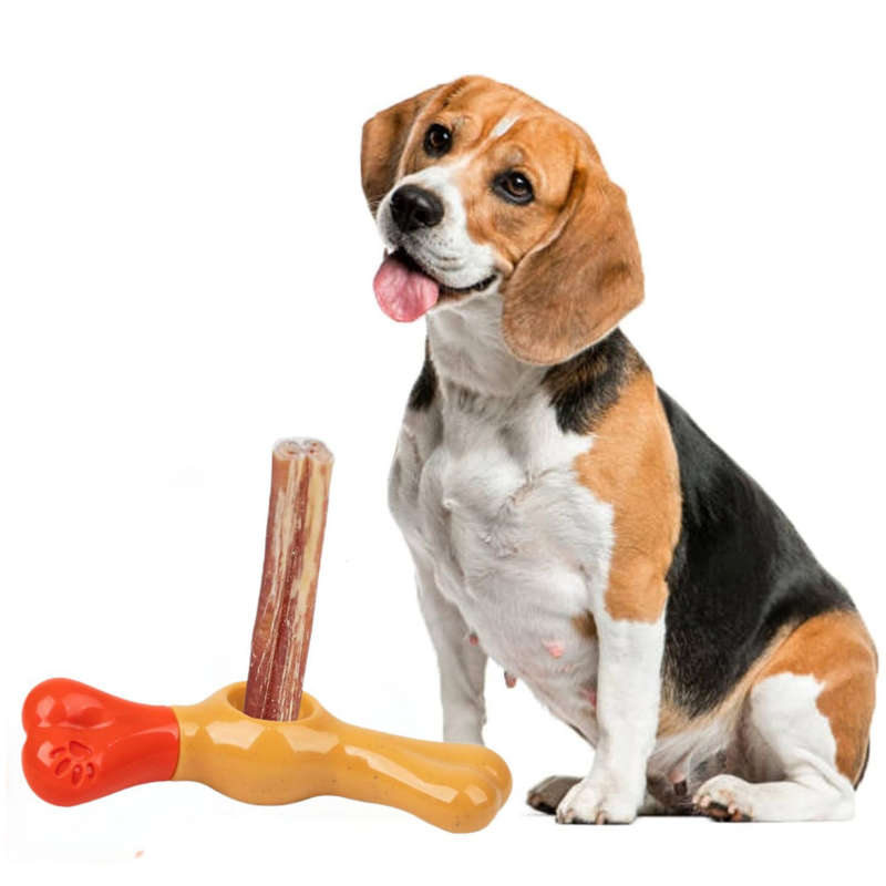 Dog Treat Holder Toy - Safe Chew Stick Grip