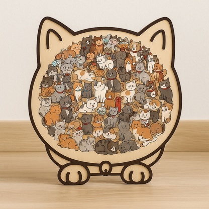 Cat Wooden Puzzle 135 Piece Animal Jigsaw