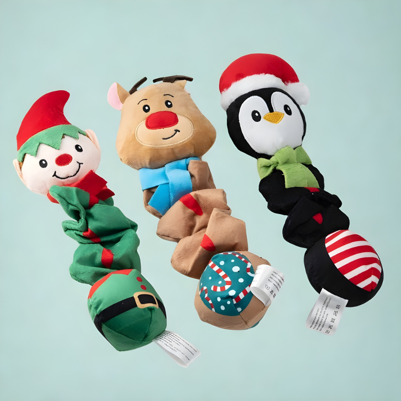 Christmas Dog Toy Set - Plush Squeaky Toys