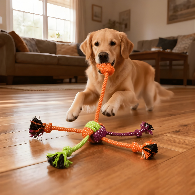 Christmas Dog Rope Toy - Durable Tug Chew Toy