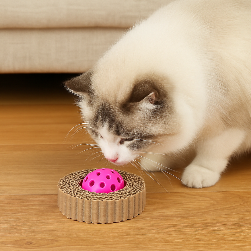 Interactive Cat Toy Ring - Scratch & Spin Toy