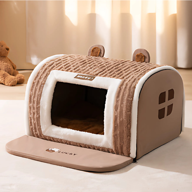 Cozy Plush Pet Bed - Warm Calming Cave