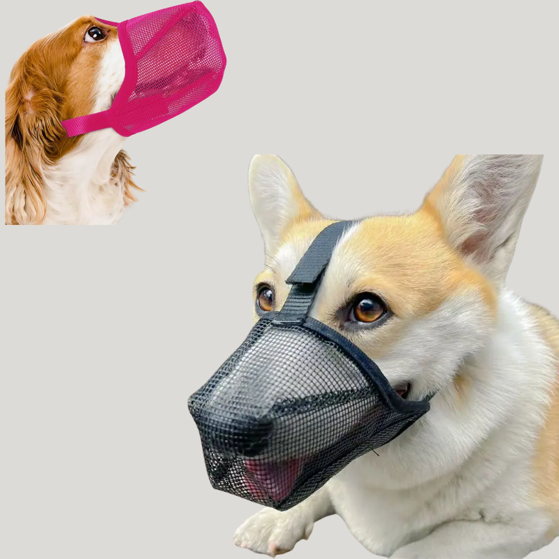 Breathable Dog Muzzle - Adjustable Anti-Bite Guard