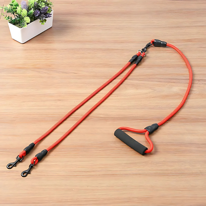 Dual Dog Leash Handle - No-Tangle Walking Grip