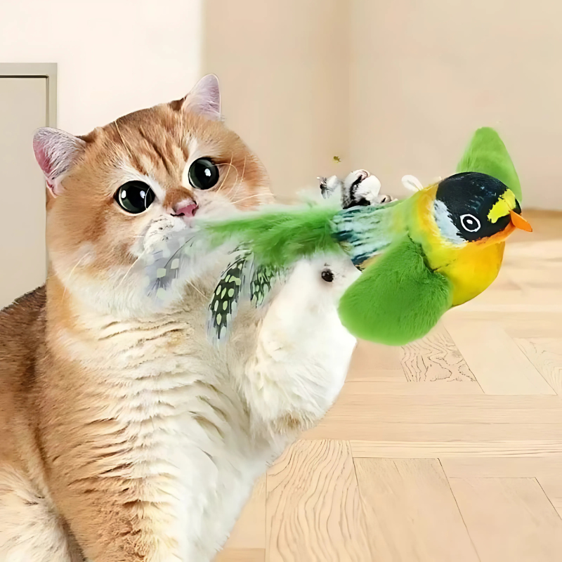 Realistic Bird Cat Toy - Plush Sound Toy