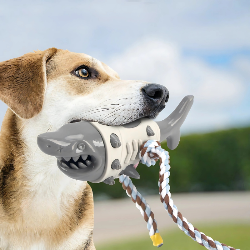 Shark Dog Chew Toy Durable Teeth Cleaning Toy