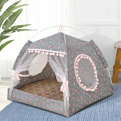 Foldable Cat Tent Bed - Cozy Pet Hideaway