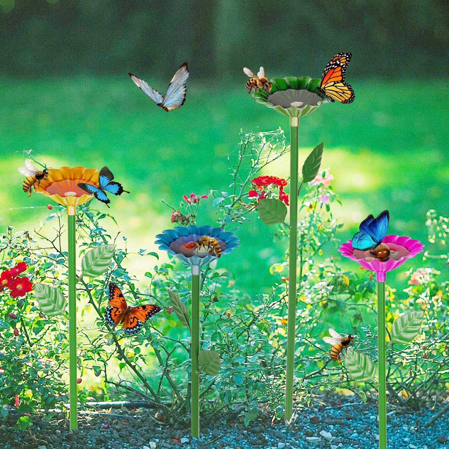 Bee & Butterfly Water Station – Metal Garden Feeder