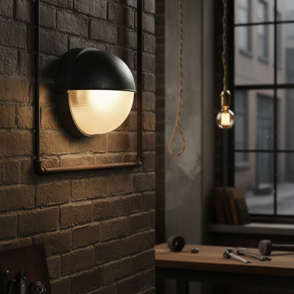 Outdoor Aluminium Wall Sconce with Opaque Glass Shade – image 2