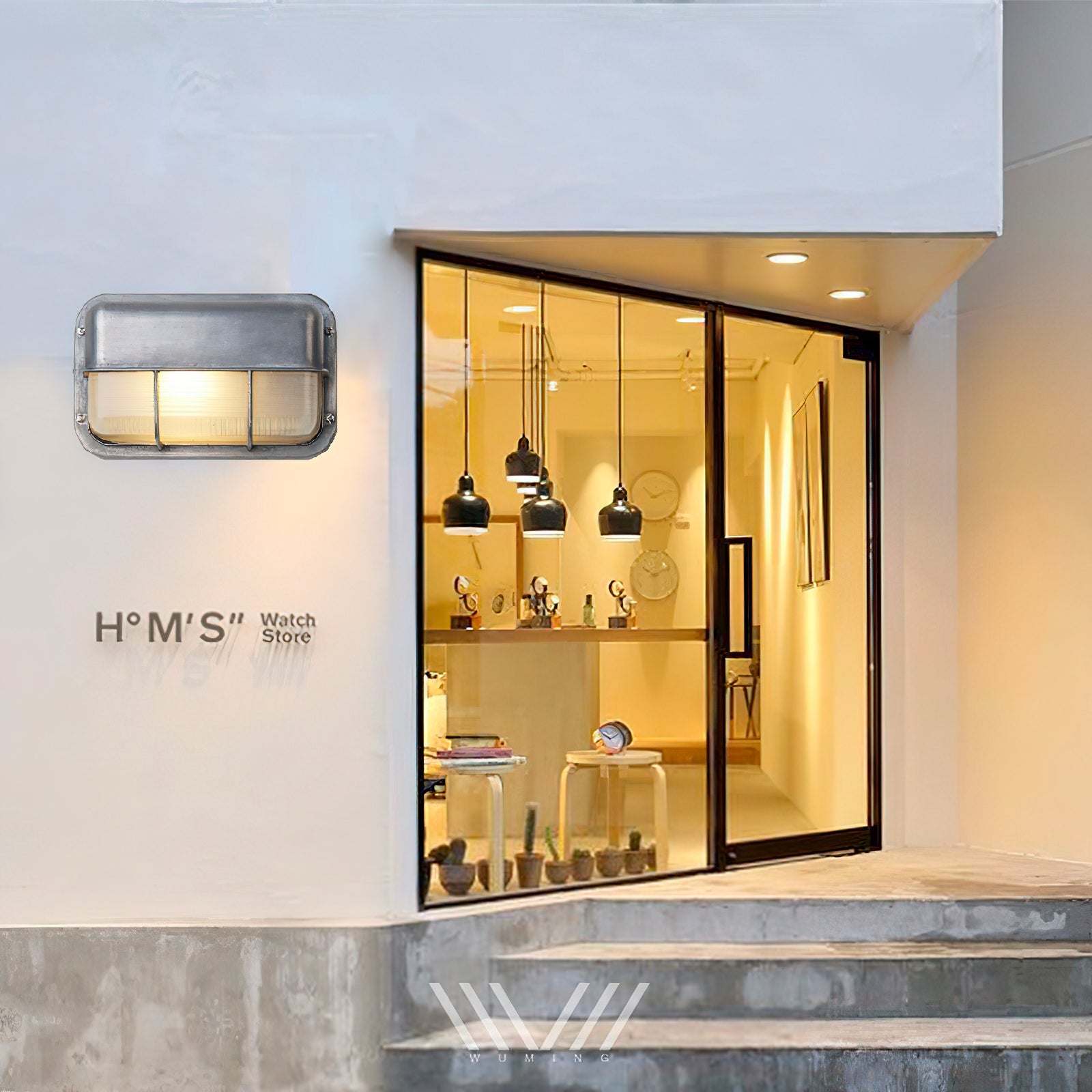 Outdoor Aluminium Wall Sconce with Opaque Glass Shade – image 44