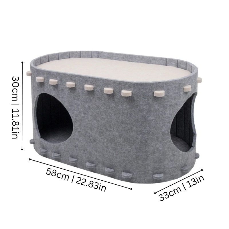 Felt Cat Bed - Cozy Nest & Play Hideout