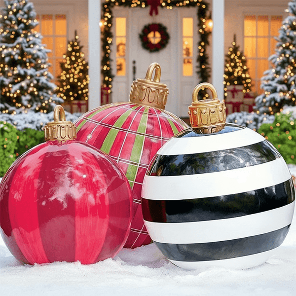 Large Outdoor Christmas Baubles Weatherproof Set