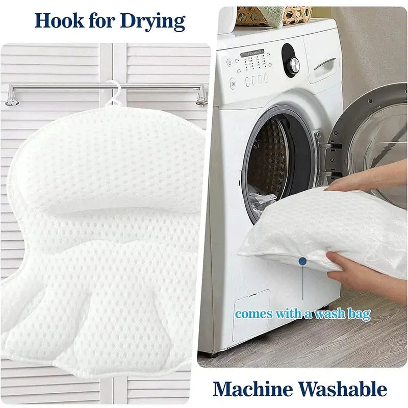 3D Mesh Suction Grip Bath Pillow