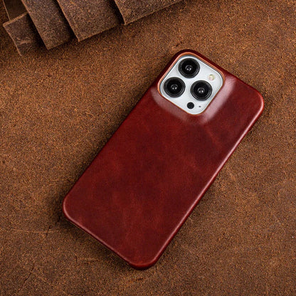 Genuine Leather iPhone Case – Oil Wax Cover with MagSafe, Drop Protection & Aged Patina Finish