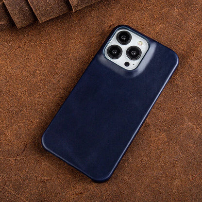 Genuine Leather iPhone Case – Oil Wax Cover with MagSafe, Drop Protection & Aged Patina Finish