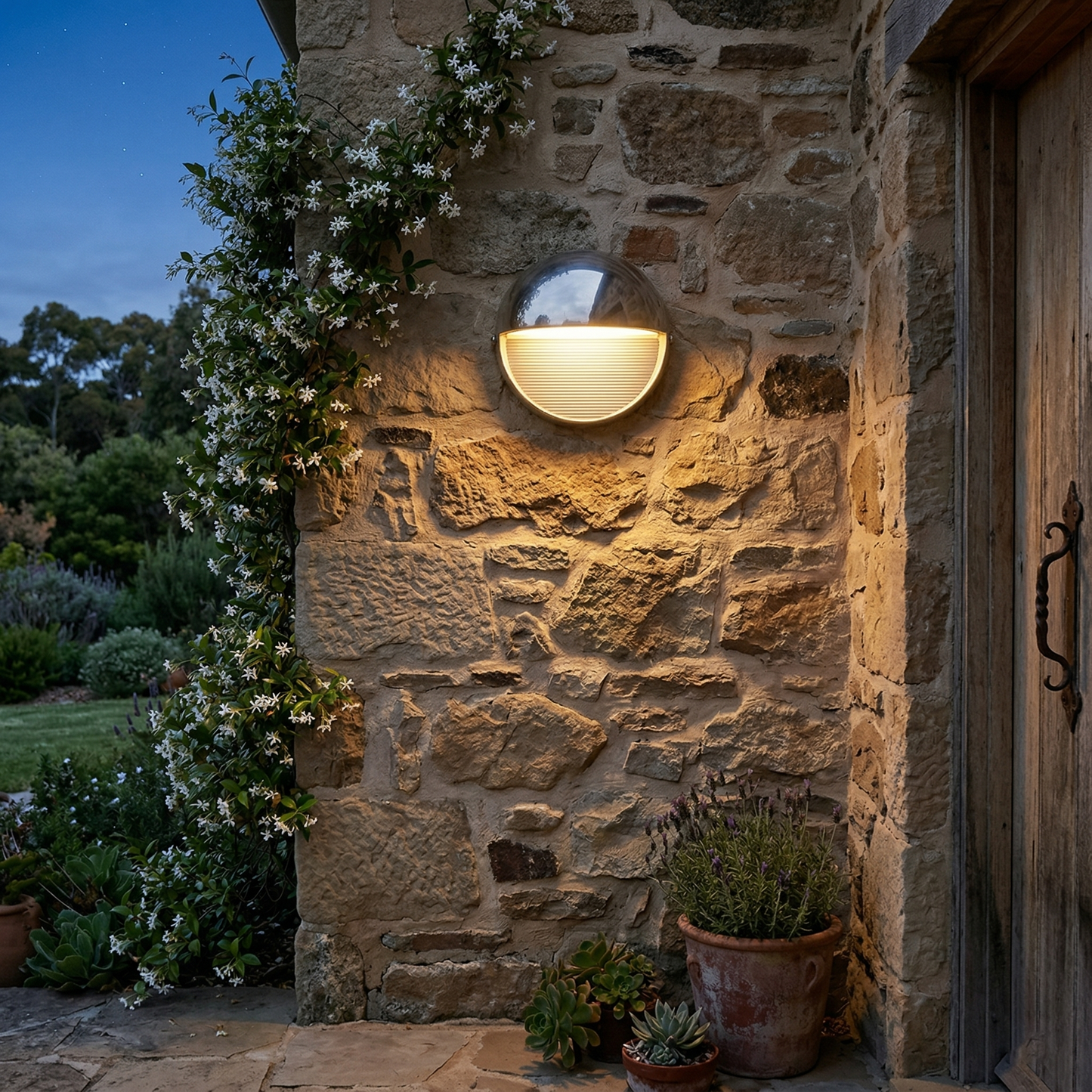 Outdoor Aluminium Wall Sconce with Opaque Glass Shade – image 24