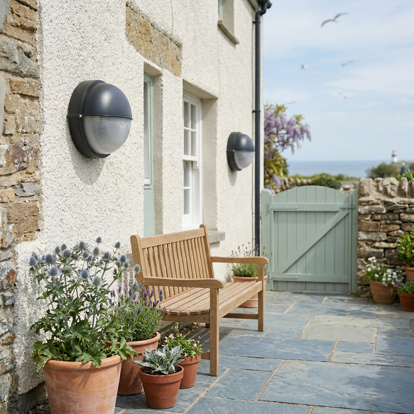 Outdoor Aluminium Wall Sconce with Opaque Glass Shade – image 21