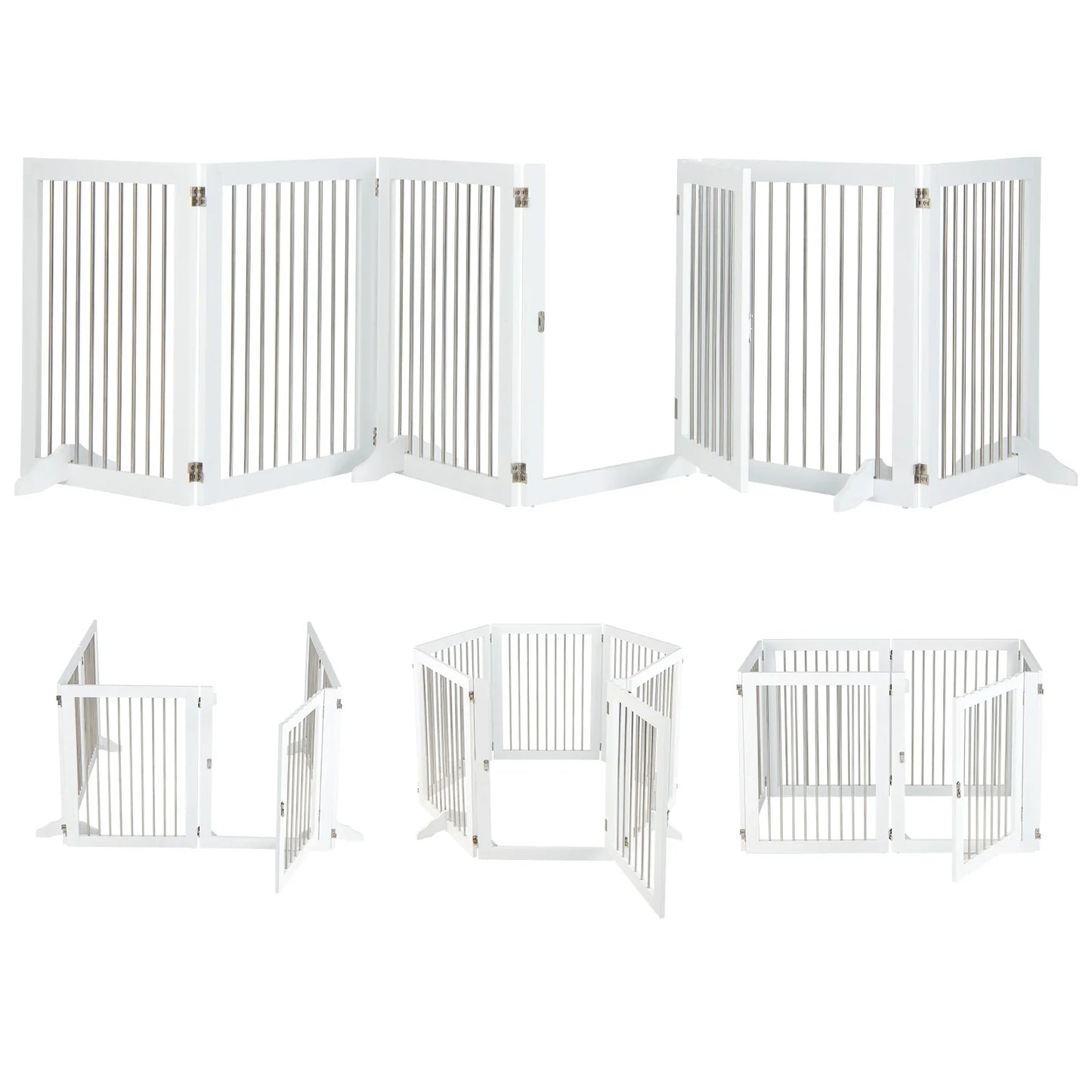 366cm Extra-Wide Freestanding Foldable Dog Gate – 6 Panels