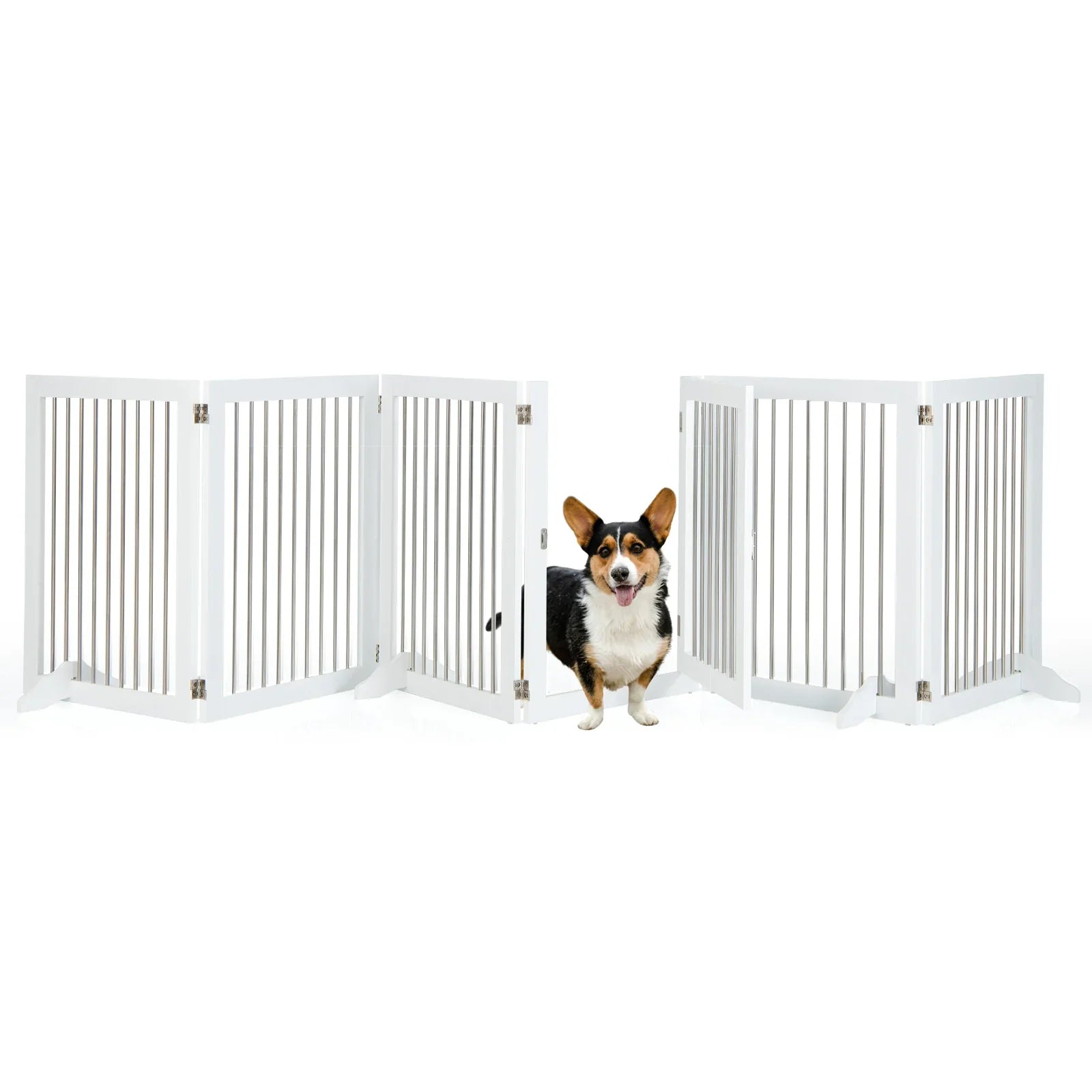 366cm Extra-Wide Freestanding Foldable Dog Gate – 6 Panels