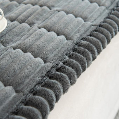 Plush Pleated Sofa Cover – Stretch Fit Slipcover Protector