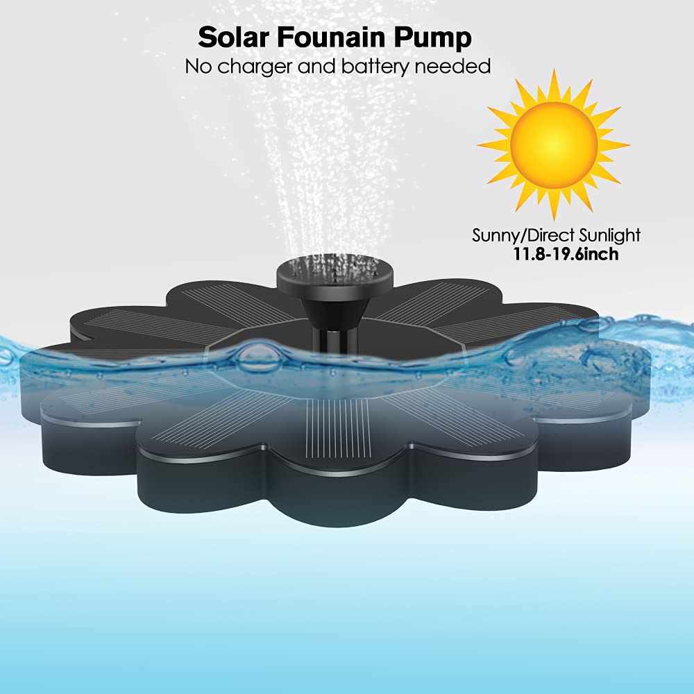Flower Solar Fountain for Ponds & Bird Baths