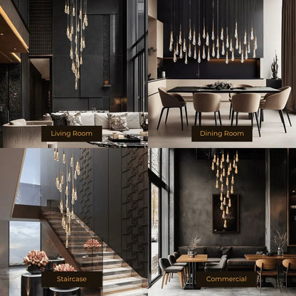 Dimmable Crystal Raindrop LED Chandelier