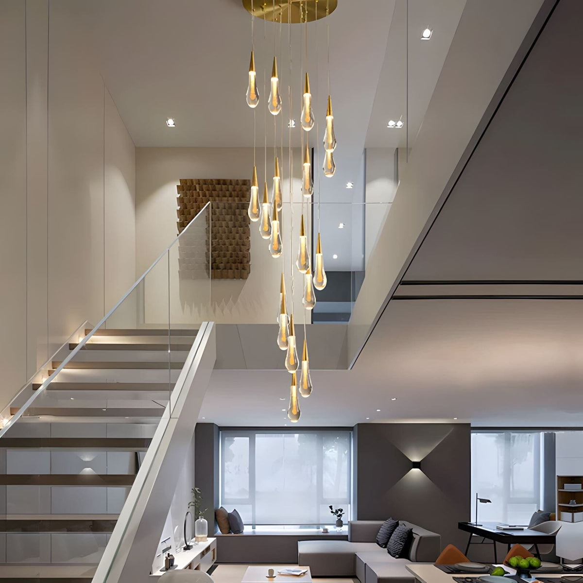 Dimmable Crystal Raindrop LED Chandelier – image 21