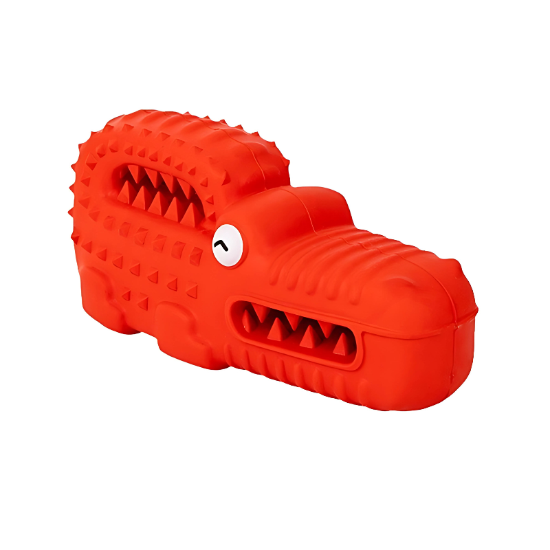 Slow Feeder Dog Toy - Squeaky Dental Chew Toy