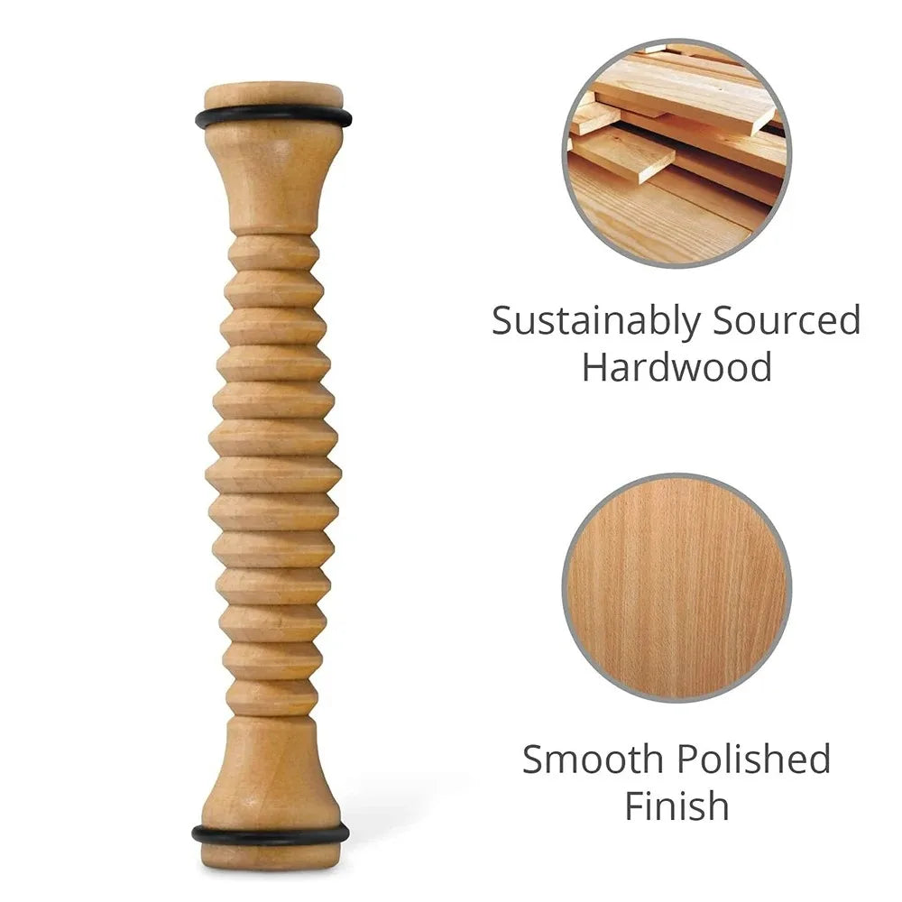 Wooden Foot Massager Roller for Pain Relief & Relaxation