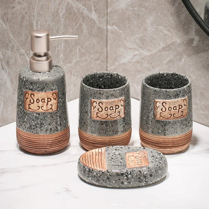 Ceramic Bathroom Accessory Set